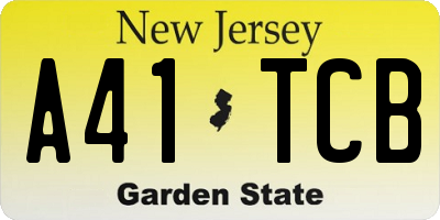 NJ license plate A41TCB