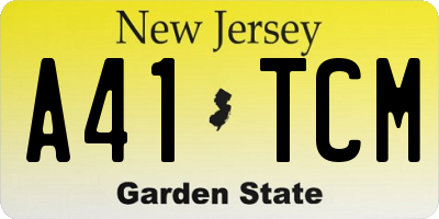 NJ license plate A41TCM