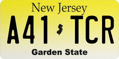 NJ license plate A41TCR
