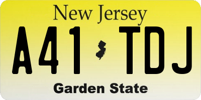 NJ license plate A41TDJ