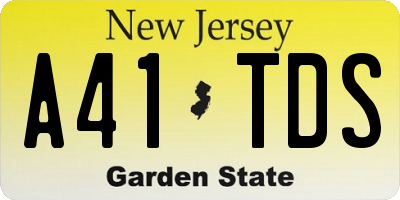NJ license plate A41TDS