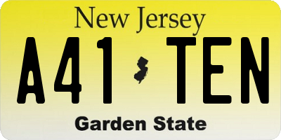 NJ license plate A41TEN
