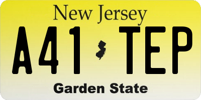 NJ license plate A41TEP