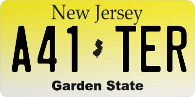 NJ license plate A41TER