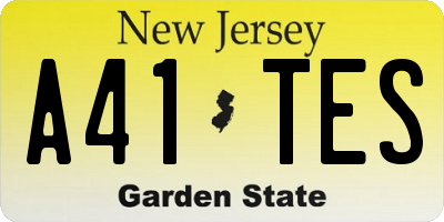 NJ license plate A41TES
