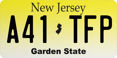 NJ license plate A41TFP