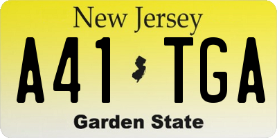 NJ license plate A41TGA