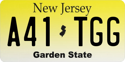 NJ license plate A41TGG