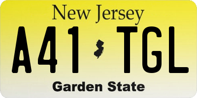 NJ license plate A41TGL