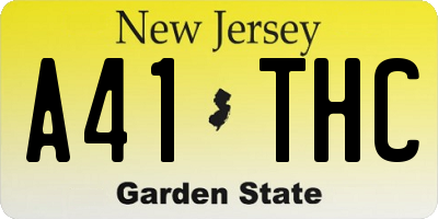 NJ license plate A41THC