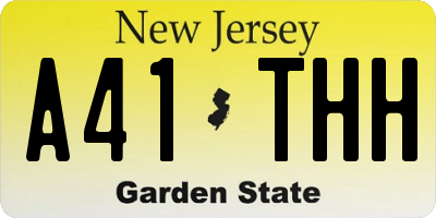 NJ license plate A41THH