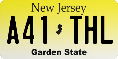 NJ license plate A41THL