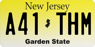 NJ license plate A41THM