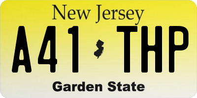 NJ license plate A41THP