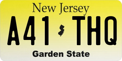 NJ license plate A41THQ
