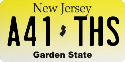 NJ license plate A41THS