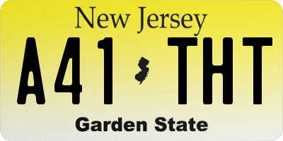 NJ license plate A41THT