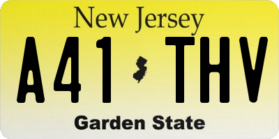 NJ license plate A41THV