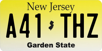NJ license plate A41THZ