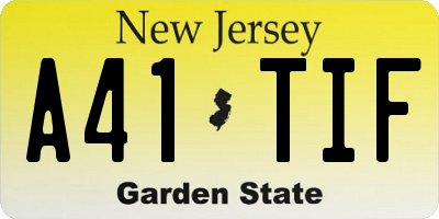 NJ license plate A41TIF