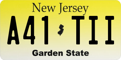 NJ license plate A41TII