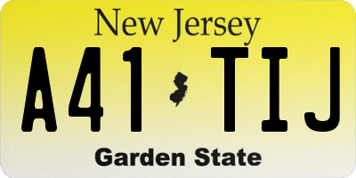 NJ license plate A41TIJ