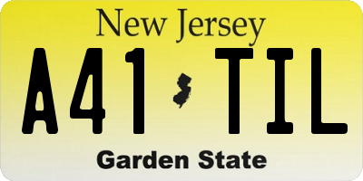 NJ license plate A41TIL