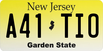NJ license plate A41TIO