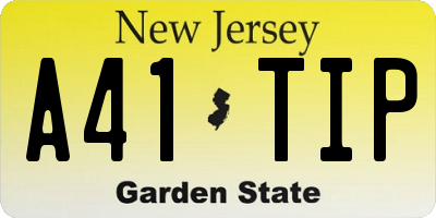 NJ license plate A41TIP