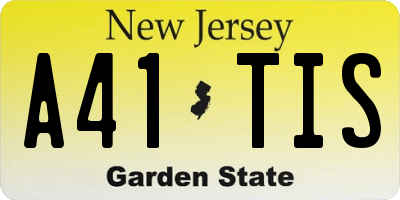 NJ license plate A41TIS