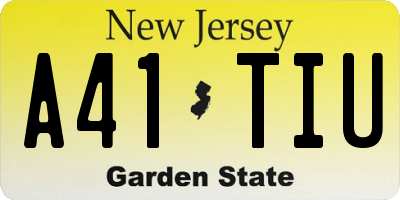 NJ license plate A41TIU