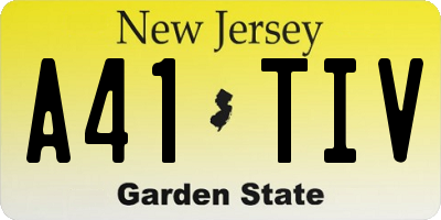 NJ license plate A41TIV