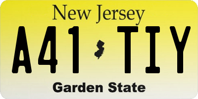 NJ license plate A41TIY