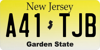 NJ license plate A41TJB