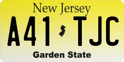 NJ license plate A41TJC