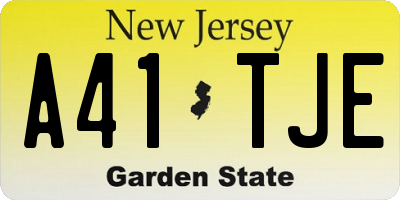 NJ license plate A41TJE