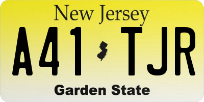 NJ license plate A41TJR