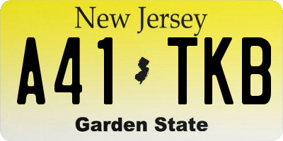 NJ license plate A41TKB