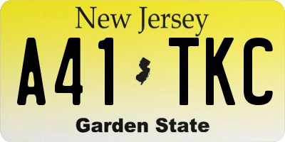 NJ license plate A41TKC