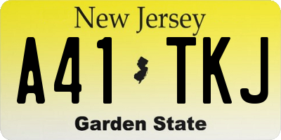 NJ license plate A41TKJ