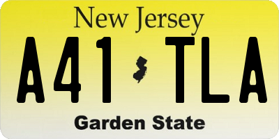 NJ license plate A41TLA