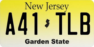 NJ license plate A41TLB