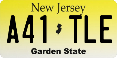 NJ license plate A41TLE