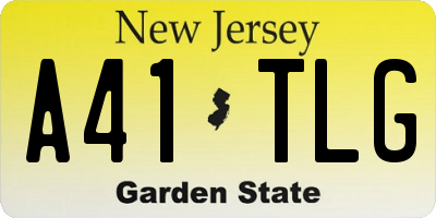 NJ license plate A41TLG