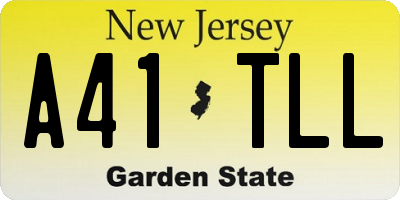 NJ license plate A41TLL