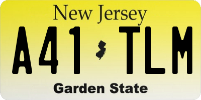 NJ license plate A41TLM