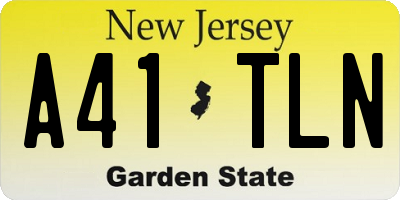 NJ license plate A41TLN