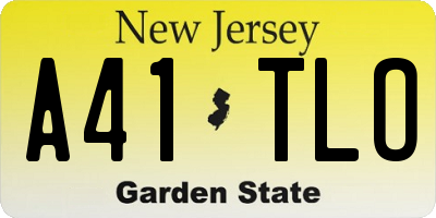 NJ license plate A41TLO