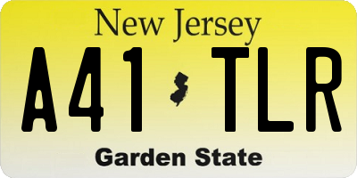 NJ license plate A41TLR