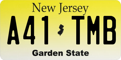 NJ license plate A41TMB